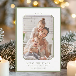 Sage Grönt - minimalt God jul-foto Julkort