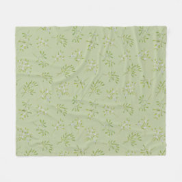 Sage Grönt Mistletoe Winter Fleece Blanket