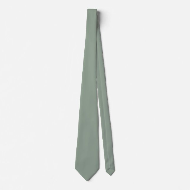 Sage Grönt Mjuk Pastel Solid Färg Slips (Framsida)