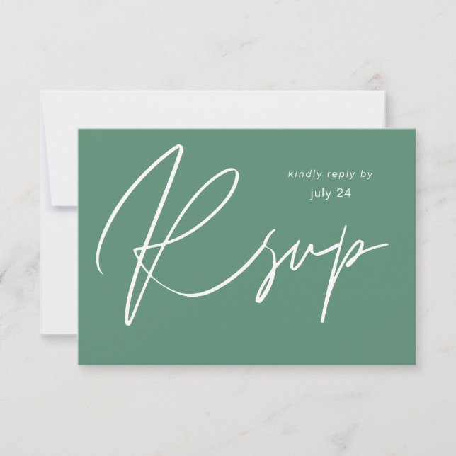 Sage Grönt MOD Calligraphy w Meal OSA kort (Framsida)