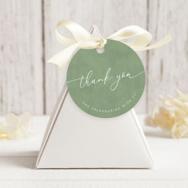 Sage Grönt Modern Calligraphy Bröllop Tack Gåvor Etiketter