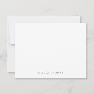 Sage Grönt Modern Classy personlig Stationery Anteckningskort