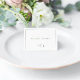 Sage Grönt Modern Elegant bröllop Escort Card Bordsnummer