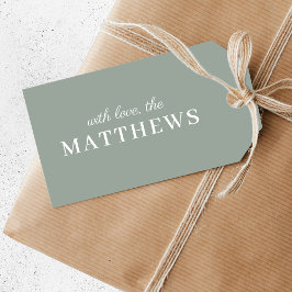 Sage Grönt | Modern Elegant för minimal Snyggt Presentetikett