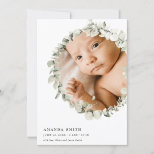 Sage Grönt Modern Eucalyptus Greenery Boho Photo Inbjudningar