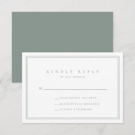 Sage Grönt Modern Minimalist Bröllop OSA Card Kort