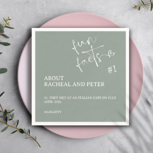 Sage Grönt Modern Minimalist Script Roligt Facts Pappersservett