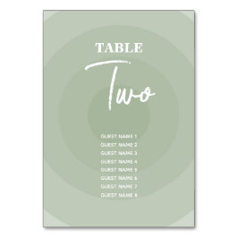 Sage Grönt Modern Monogram Bröllop Bordsnummer