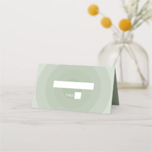 Sage Grönt Modern Monogram Bröllop Placeringskort