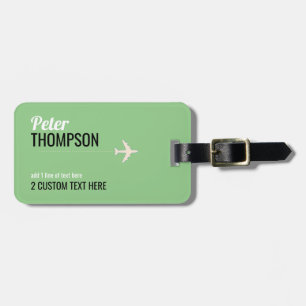Sage grönt modern resenär-ID namn Bagagebricka