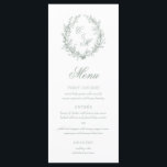 Sage Grönt Monogram Blommigt Utandning Bröllop Meny<br><div class="desc">Den här eleganten Sage Grönt Monogram Blommigt Wandeand Bröllop Menu är perfekt för din bröllopsmottagning. Den har ett vackert, blomstrande, romantiskt, botaniskt sinne grönt blommigt andedräkt med bruden och rummens initialer. Det är lika unikt som ett par och kommer att se häpnadsväckande ut i ställe vid mottagningen. Den här menyn...</div>