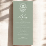 Sage Grönt Monogram Elegant bröllop Mottagning Meny<br><div class="desc">Vi presenterar vår minimalistiska svartvita moderna Bröllop-meny, ett förfinat och elegant tillägg till din bröllop-matta, som perfekt balanserar contemporaryns utformning med tidlös sofistikering. De här menyerna är designade för att höja din matupplevelse och lämna ett bestående intryck på dina gäster. De är utformade med precision och öga för minimalistisk estetik....</div>