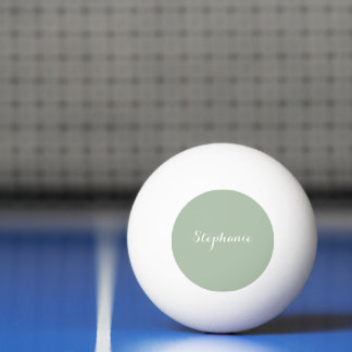 Sage Grönt Namn Modern Elegant Monogram Boho Pingisboll