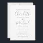 Sage Grönt Namnteckning skriptbröllopsinbjudan Inbjudningar<br><div class="desc">Med namnteckning stil namn kan den här inbjudan till grönt för elegant-försäljning vara personlig med din information i chic. Designad av Thisisnotme©</div>