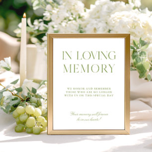 Sage Grönt och Blue Bröllop i Loving Memory Sign