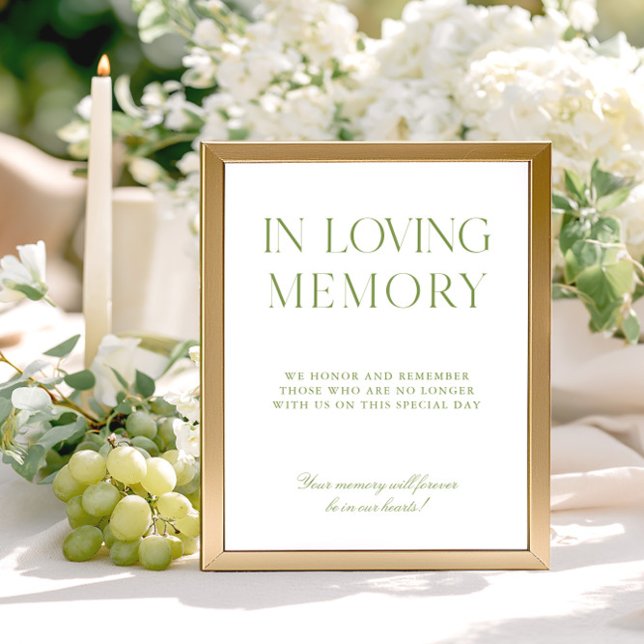 Sage Grönt och Blue Bröllop i Loving Memory Sign (Sage Green & Blue Wedding In Loving Memory Sign)