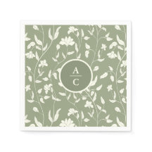 Sage Grönt och Cream Blommigt