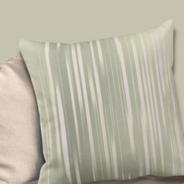 Sage Grönt och Cream Lodrät Rand Kudde