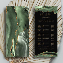 Sage grönt och guld agate pris list reklamkort