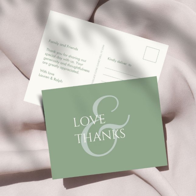 Sage Grönt och Ivory non-Photo Tack Vykort (Skapare uppladdad)