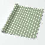 Sage Grönt och Papper radbrytning Presentpapper<br><div class="desc">Klassisk omslagning av pappra funktioner är en klassisk,  stripe-design. Du kan anpassa den med knappen Anpassa den. Matchande produkter för den här bröllopsinbjudan är en sparad datumkort och vykort,  en inbjudan till repetitionsmiddag,  inbjudan till mottagning,  tack,  kort,  bröllop-meny,  OSA kort,  tackkort och olika inbjudningskomslutningar.</div>