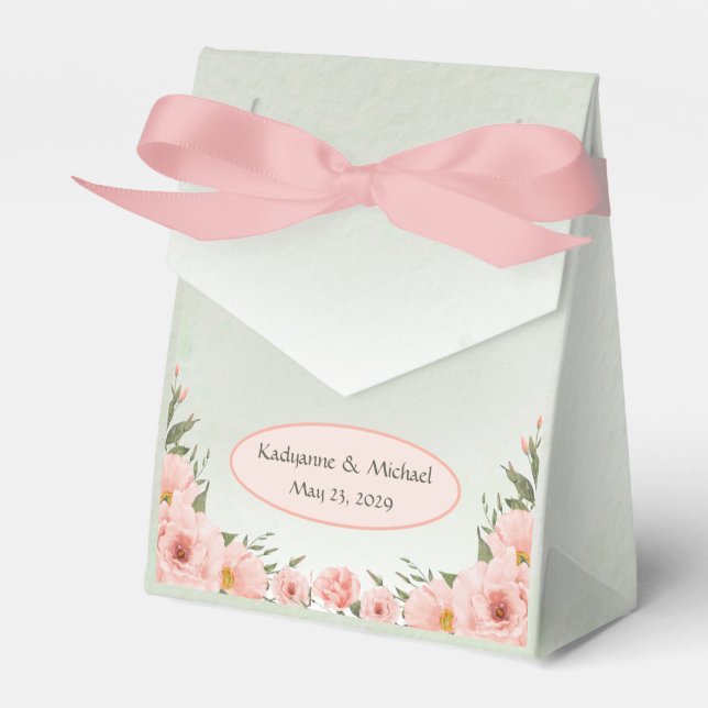 Sage Grönt och persiko Presentaskar (Framsidan Sidan)