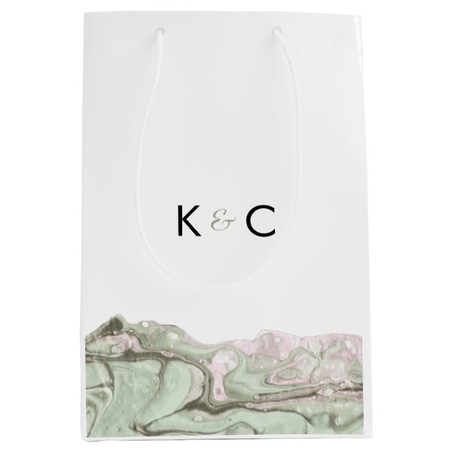 Sage Grönt och  Rosa - minimalistisk marmor (Framsidan)