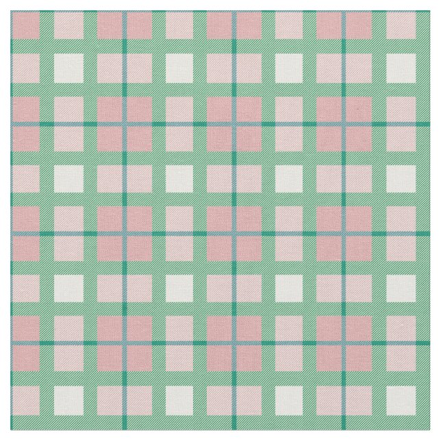 Sage grönt och rosa tartan cell mönster skotsk tyg (Närbild)
