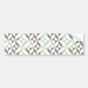 Sage Grönt och Silver Geometric Deco Cube Mönster Bildekal