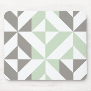 Sage Grönt och Silver Geometric ZigZag Musmatta