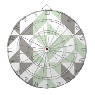 Sage Grönt och Silver Geometric ZigZag Piltavla