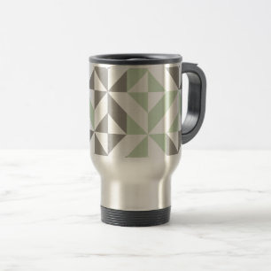 Sage Grönt och Silver Geometric ZigZag Resemugg
