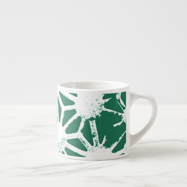 Sage-grönt och vitt geometriskt mönster espressomugg (Höger)