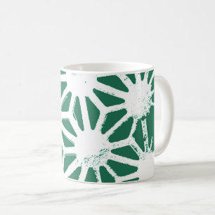 Sage-grönt och vitt geometriskt mönster kaffemugg