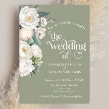 Sage Grönt och White Blommigt Bröllop