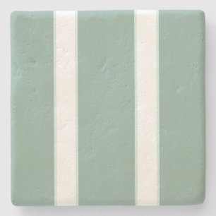Sage Grönt och White Stripe Stone Underlägg