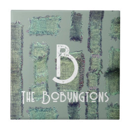 Sage grönt olivpastel monogram abstrakt modern kakelplatta