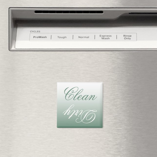 Sage Grönt Ombre Dishwasher Clean/Dirty Magnet (In Situ (Dishwasher))