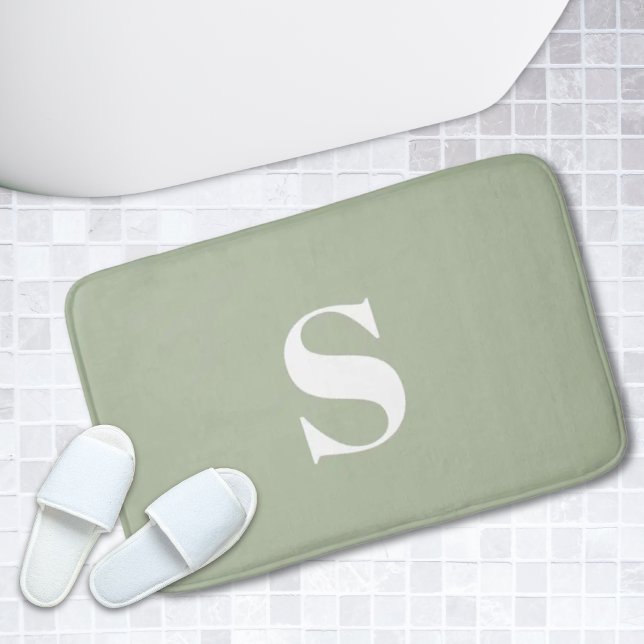 Sage Grönt Personlig Monogram Bath Mat Badrumsmatta (Sage Green Personalized Monogram Bath Mat
)