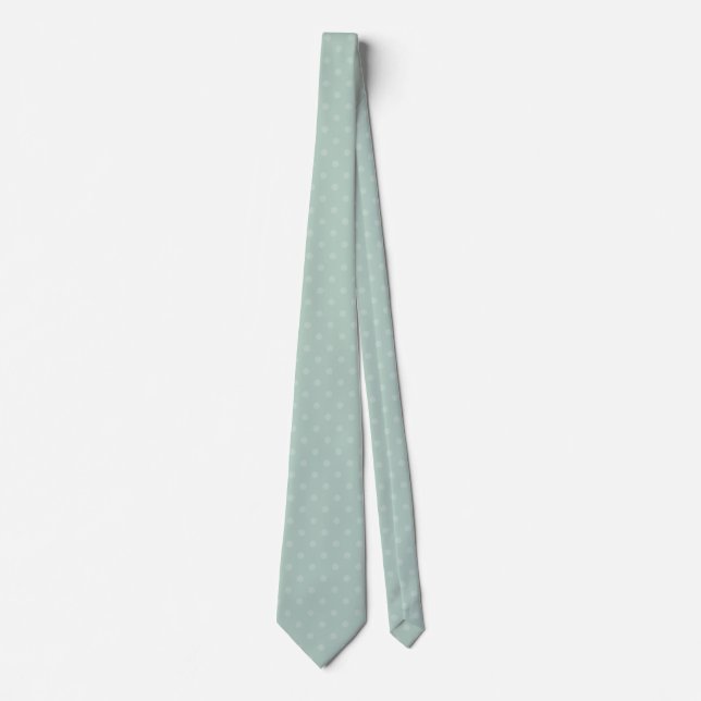 Sage Grönt Polka-Dot Necktie Slips (Framsida)