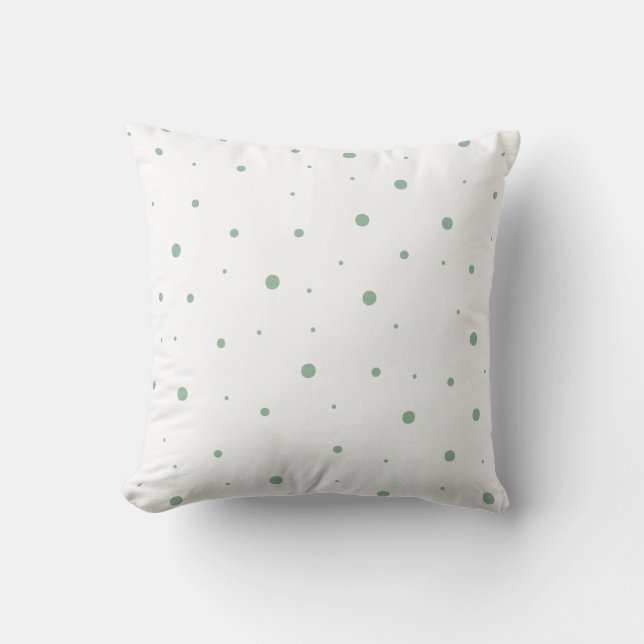 Sage Grönt Polka-punkt Kudde (Framsida)