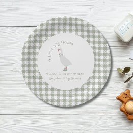 Sage Grönt Preppy Fånig Little Goose Baby Shower