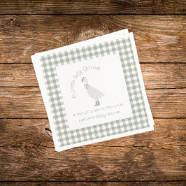 Sage Grönt Preppy Fånig Little Goose Baby Shower Pappersservett