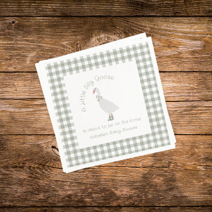 Sage Grönt Preppy Fånig Little Goose Baby Shower Pappersservett