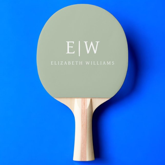Sage Grönt Professionell enkel Monogram-minimalist Pingisracket (Skapare uppladdad)