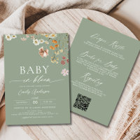 Sage Grönt QR Code Wildblomma Baby i Bloom