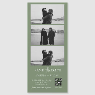 Sage Grönt QR-kod Fotoremsa Magnetic Bröllop