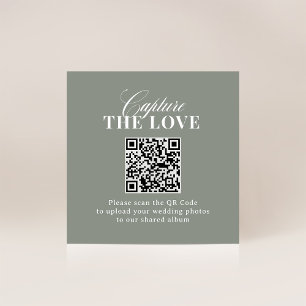 Sage Grönt QR-koden Bröllop Capture Kärlek Tilläggskort
