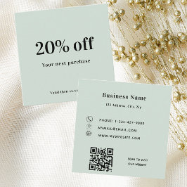 Sage grönt qr-kodlojalitet rabattkort