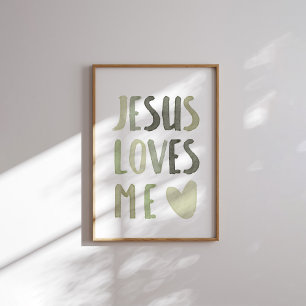 Sage grönt regnbåge Jesus kärlek jag poster